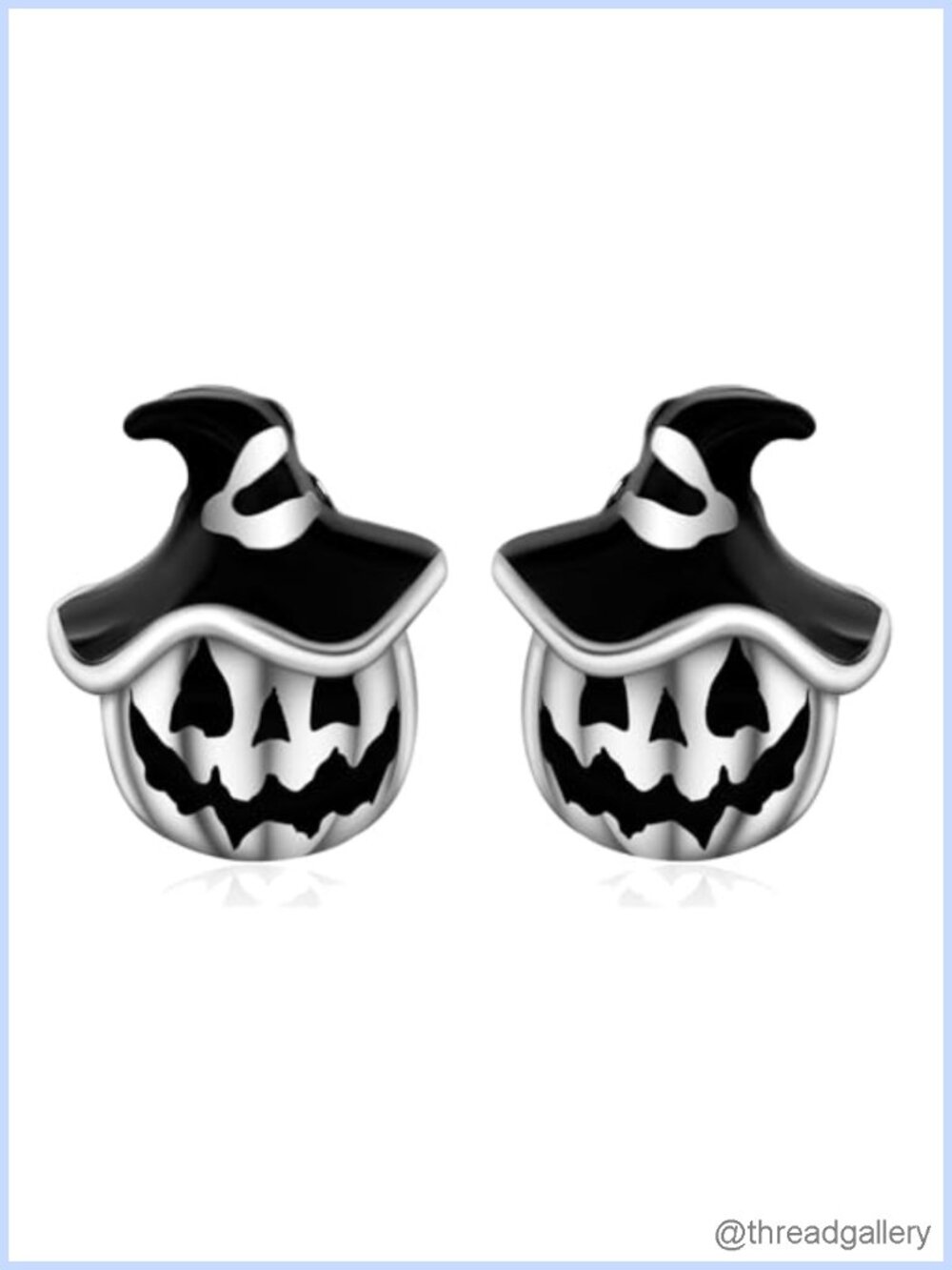 925 Sterling Silver Pumpkin Witch Hat Stud Earrings Dainty Halloween Jewelry